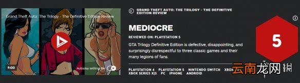 gta三部曲重制版ign评分高吗 ign评分与评价分享