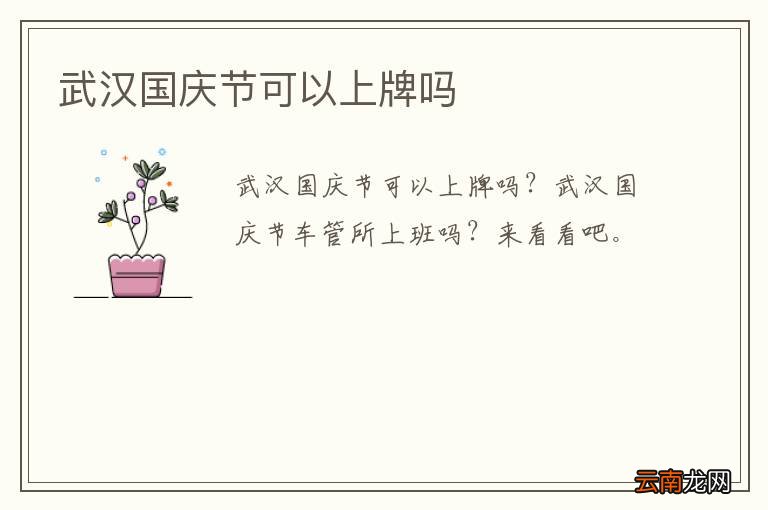 武汉国庆节可以上牌吗