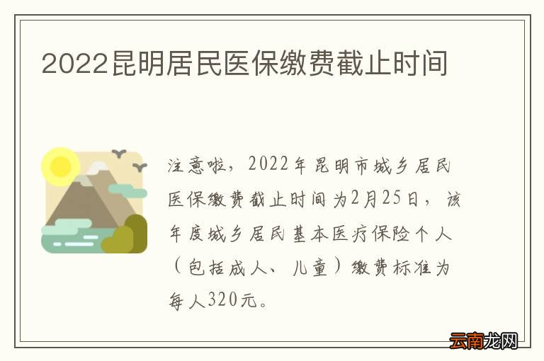 2022昆明居民医保缴费截止时间