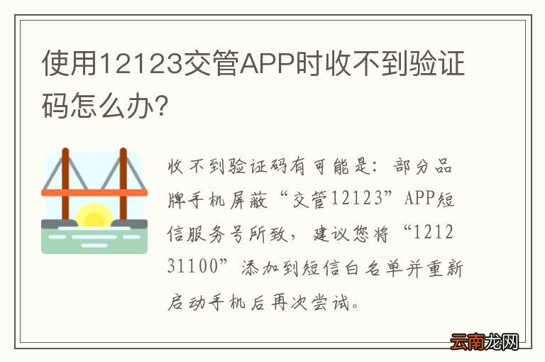 使用12123交管APP时收不到验证码怎么办？