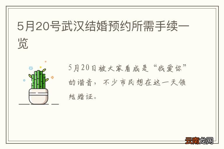 5月20号武汉结婚预约所需手续一览