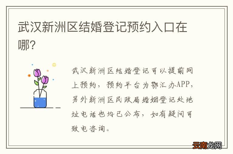 武汉新洲区结婚登记预约入口在哪？