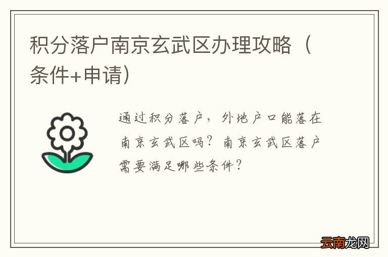条件+申请 积分落户南京玄武区办理攻略