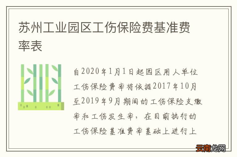苏州工业园区工伤保险费基准费率表