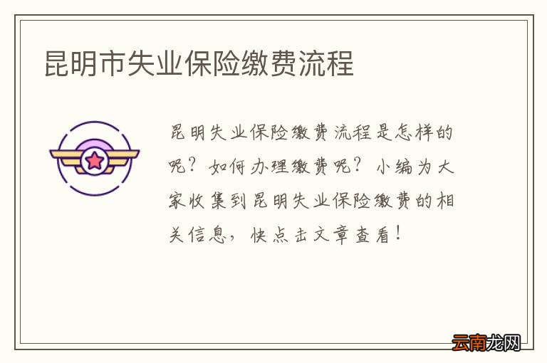 昆明市失业保险缴费流程