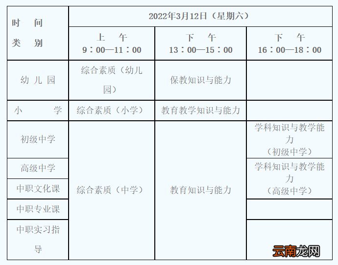 2022陕西中小学教师资格证考试时间安排