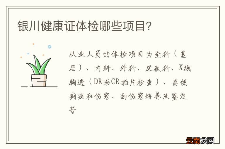 银川健康证体检哪些项目？