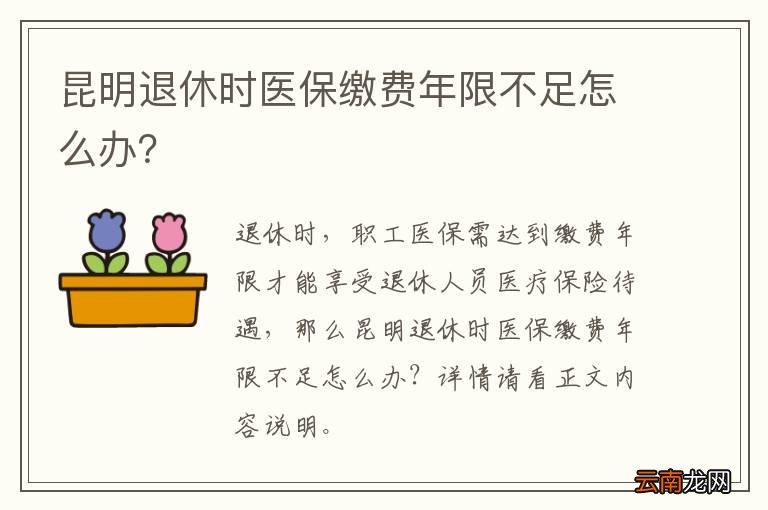 昆明退休时医保缴费年限不足怎么办？