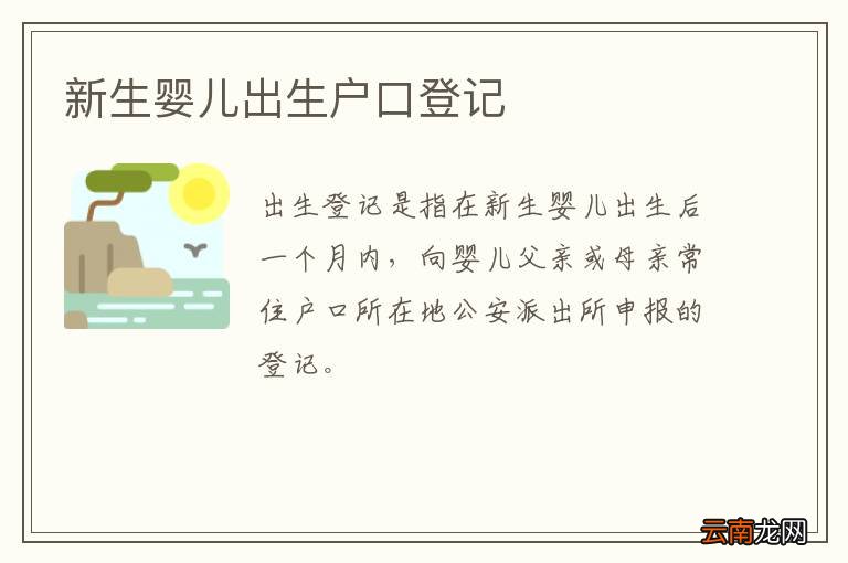 新生婴儿出生户口登记