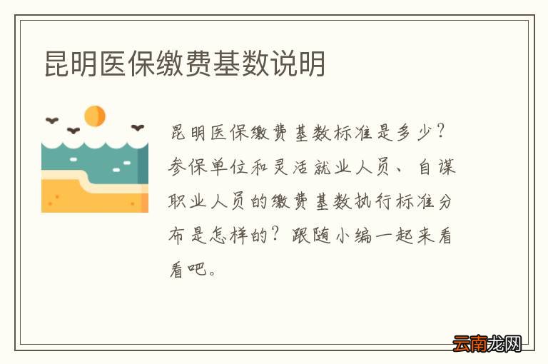 昆明医保缴费基数说明