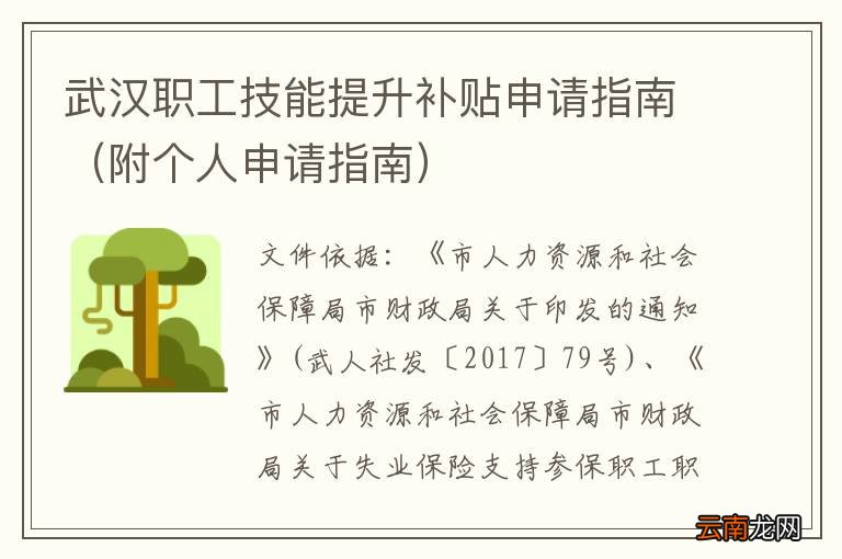 附个人申请指南 武汉职工技能提升补贴申请指南