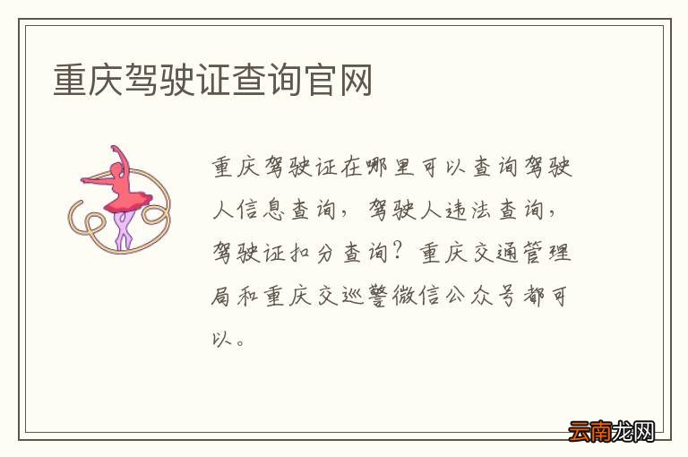 重庆驾驶证查询官网
