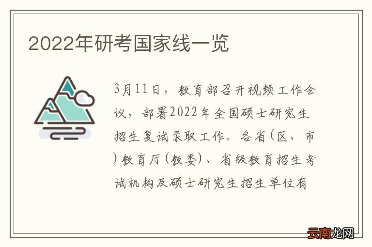 2022年研考国家线一览