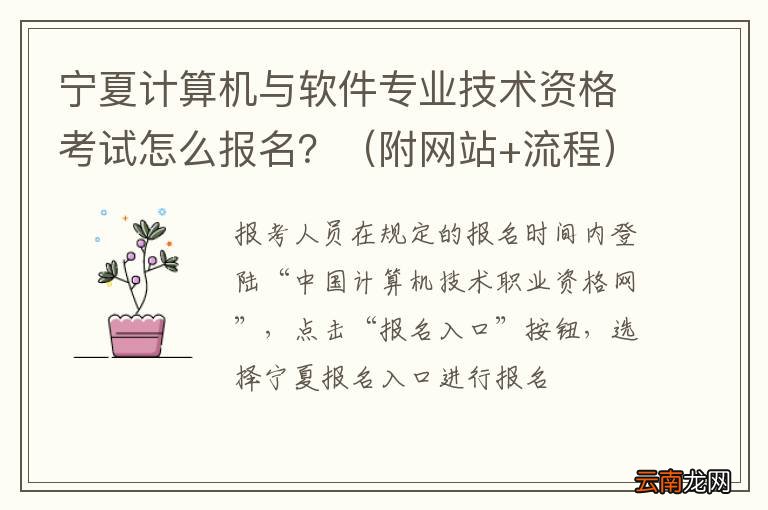 附网站+流程 宁夏计算机与软件专业技术资格考试怎么报名？