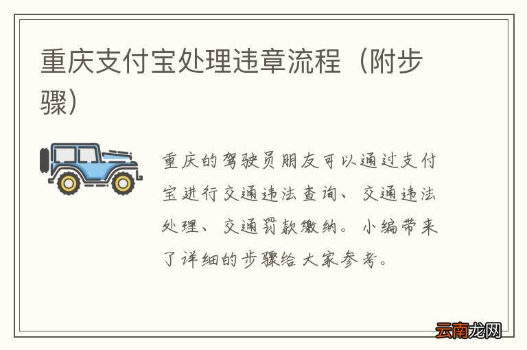 附步骤 重庆支付宝处理违章流程