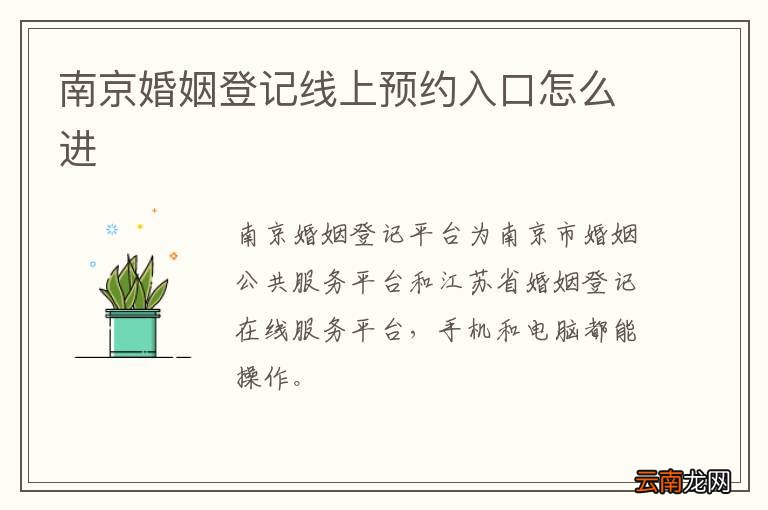 南京婚姻登记线上预约入口怎么进