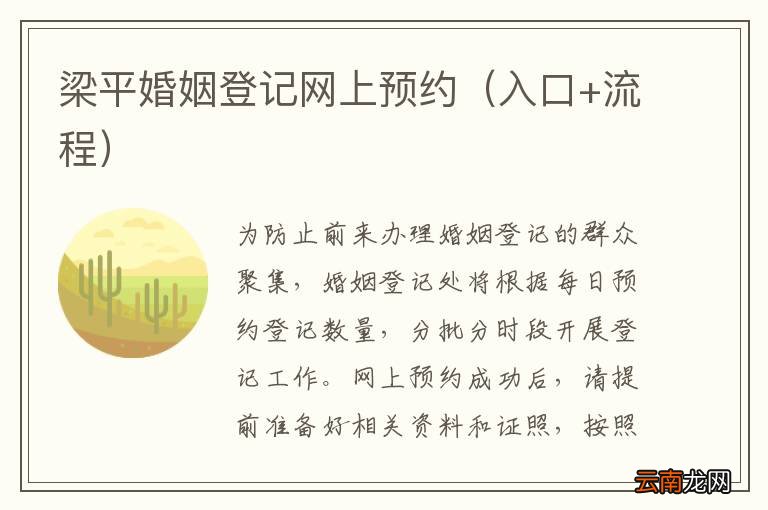 入口+流程 梁平婚姻登记网上预约
