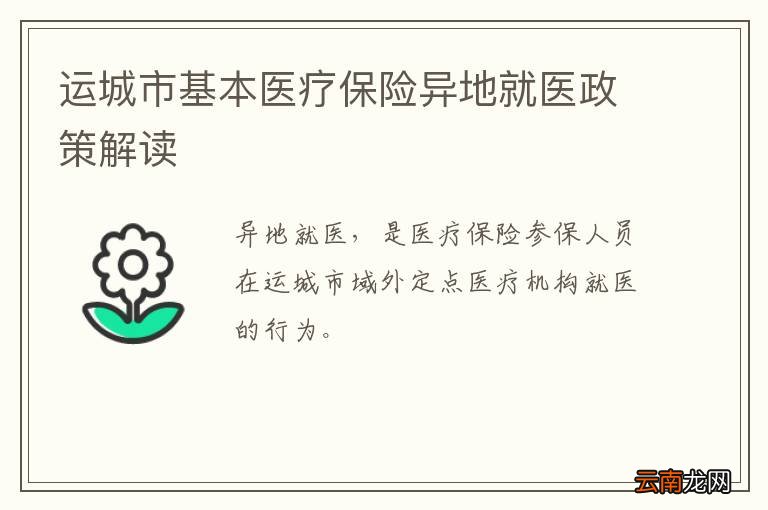 运城市基本医疗保险异地就医政策解读