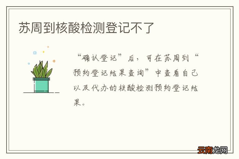苏周到核酸检测登记不了