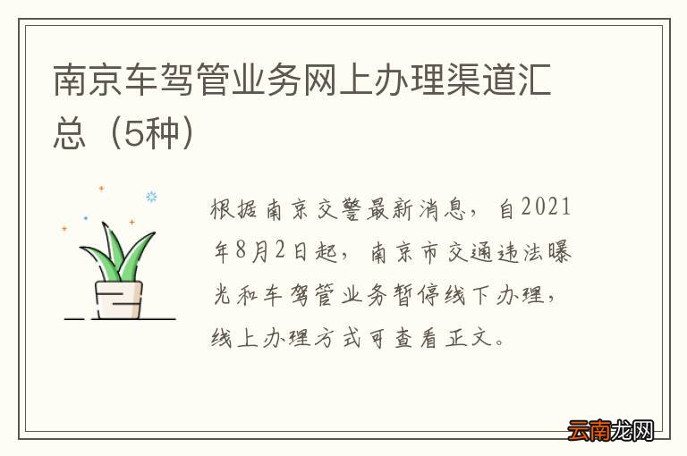 5种 南京车驾管业务网上办理渠道汇总