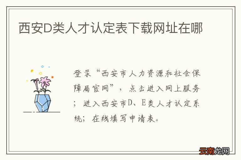 西安D类人才认定表下载网址在哪