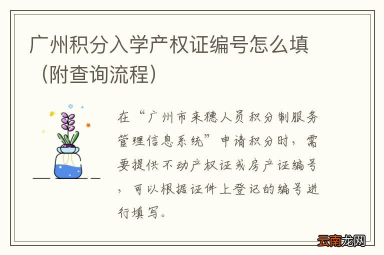 附查询流程 广州积分入学产权证编号怎么填