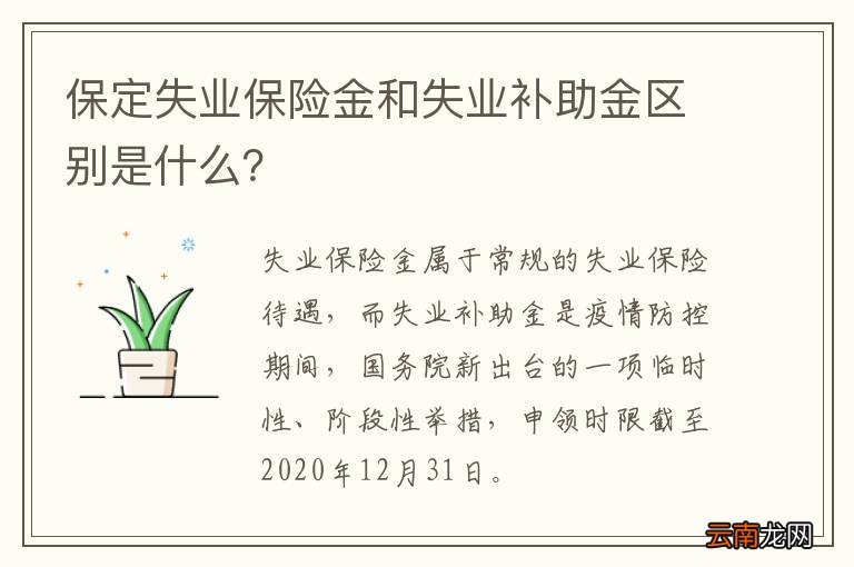 保定失业保险金和失业补助金区别是什么？