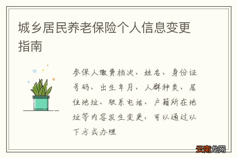 城乡居民养老保险个人信息变更指南