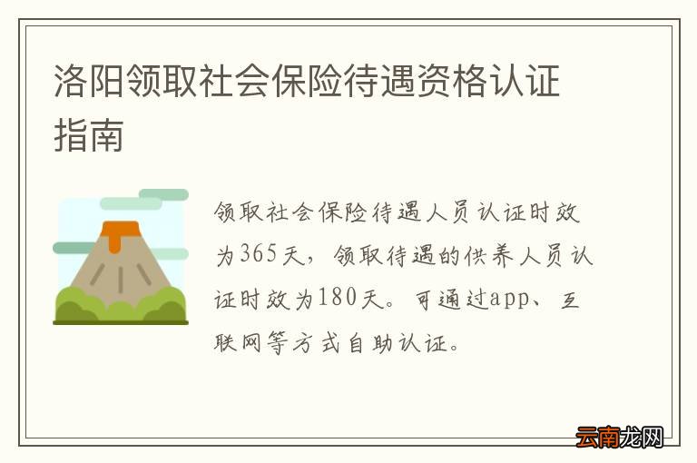 洛阳领取社会保险待遇资格认证指南
