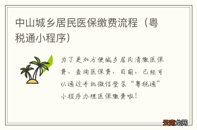 粤税通小程序 中山城乡居民医保缴费流程