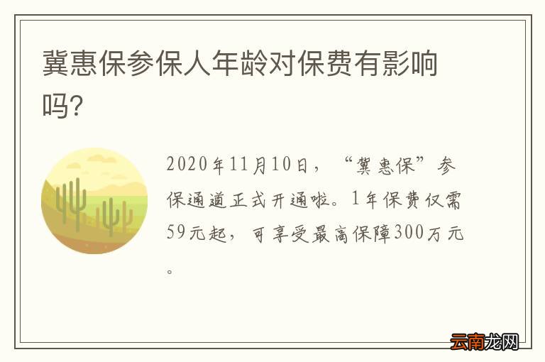 冀惠保参保人年龄对保费有影响吗？