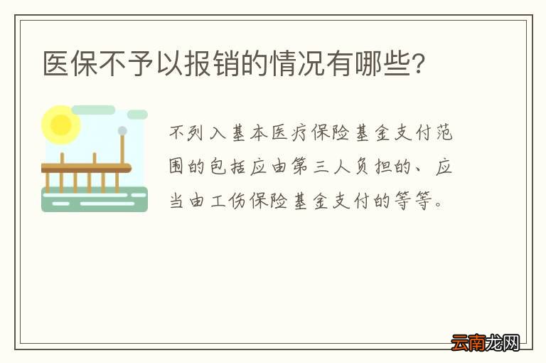 医保不予以报销的情况有哪些?