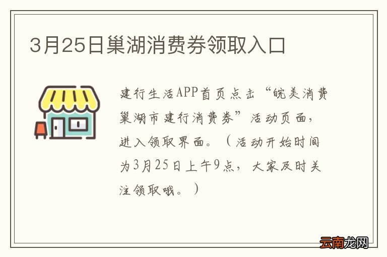 3月25日巢湖消费券领取入口