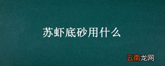 苏虾底砂用什么