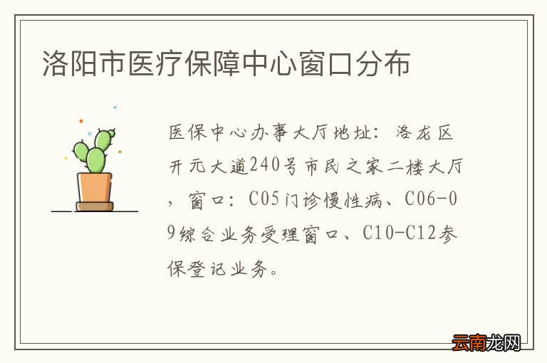 洛阳市医疗保障中心窗口分布