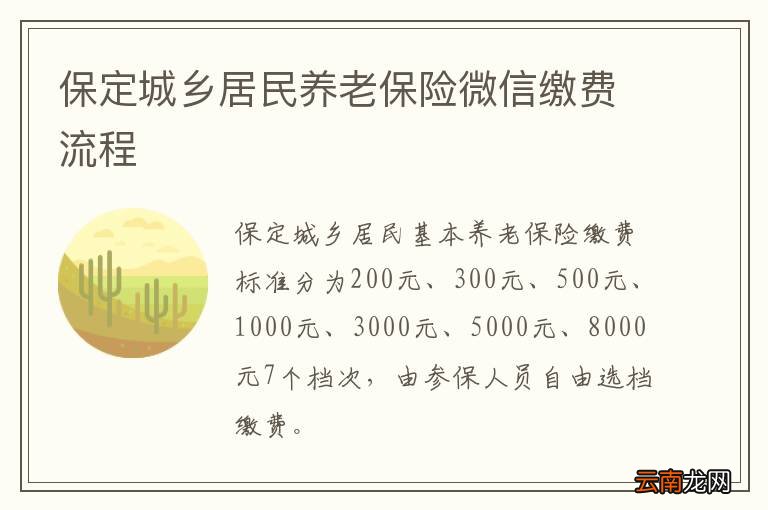 保定城乡居民养老保险微信缴费流程