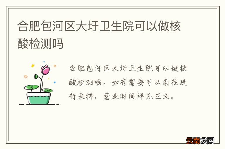 合肥包河区大圩卫生院可以做核酸检测吗