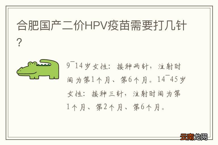 合肥国产二价HPV疫苗需要打几针？