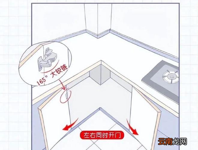 厨房转角改走钝角，还嫌收纳不够，上层吊柜适当下延，一点没浪费