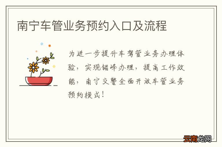 南宁车管业务预约入口及流程