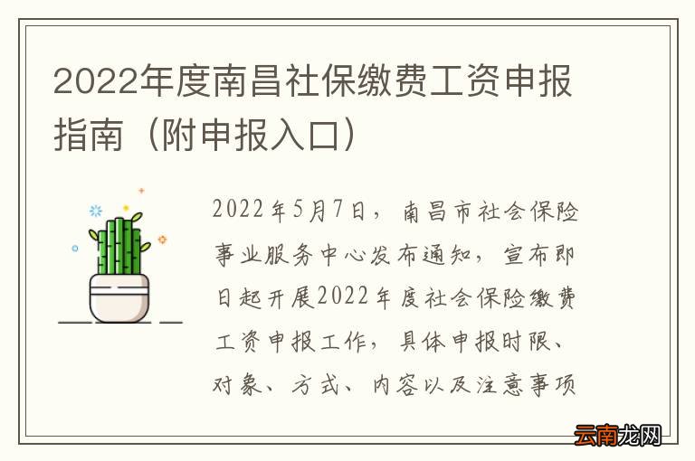 附申报入口 2022年度南昌社保缴费工资申报指南