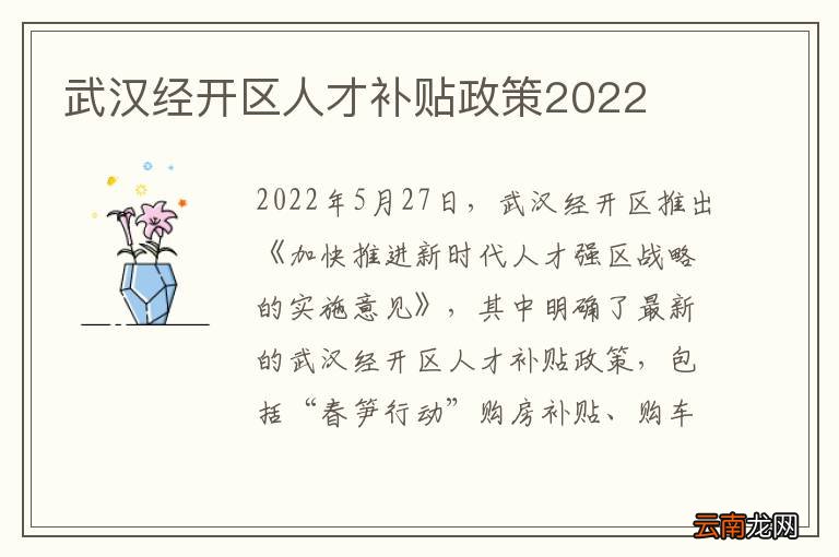 武汉经开区人才补贴政策2022
