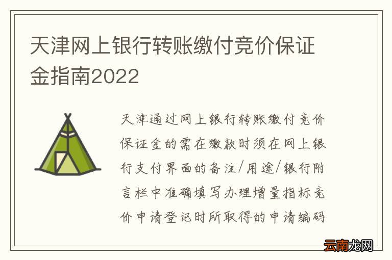 天津网上银行转账缴付竞价保证金指南2022
