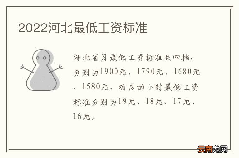 2022河北最低工资标准
