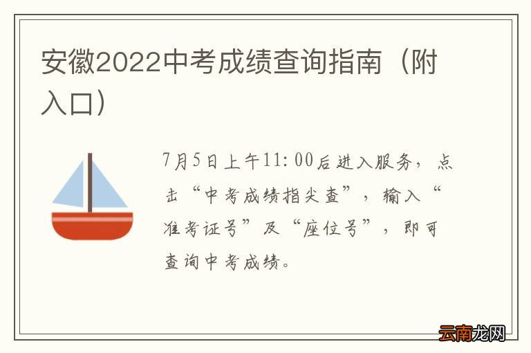 附入口 安徽2022中考成绩查询指南