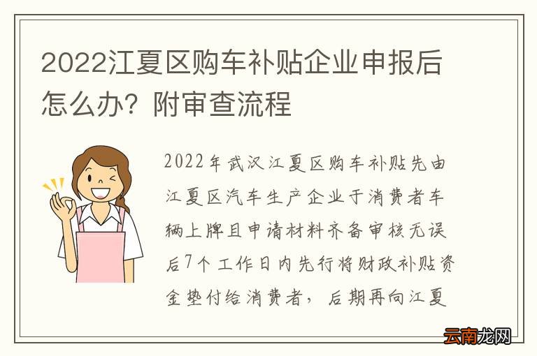 2022江夏区购车补贴企业申报后怎么办？附审查流程