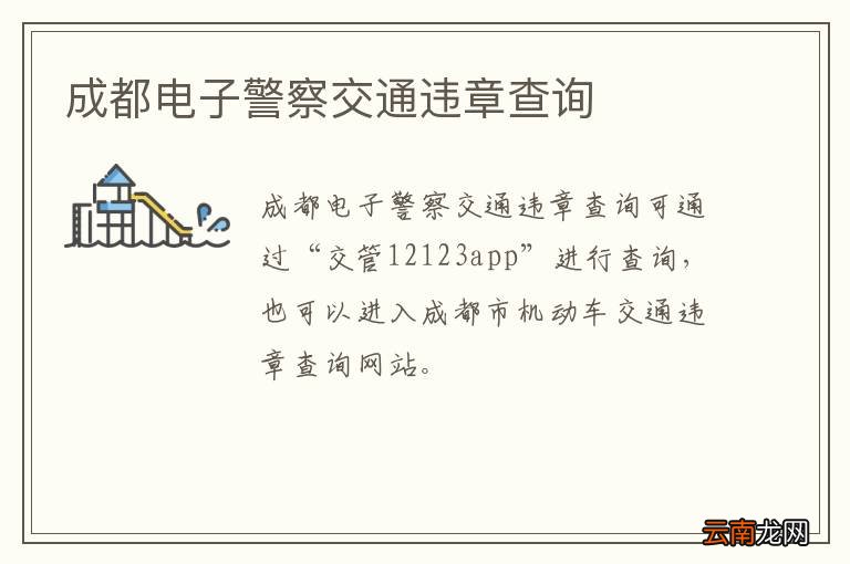 成都电子警察交通违章查询