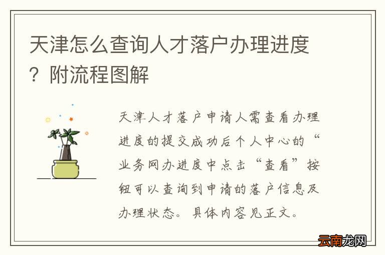 天津怎么查询人才落户办理进度？附流程图解