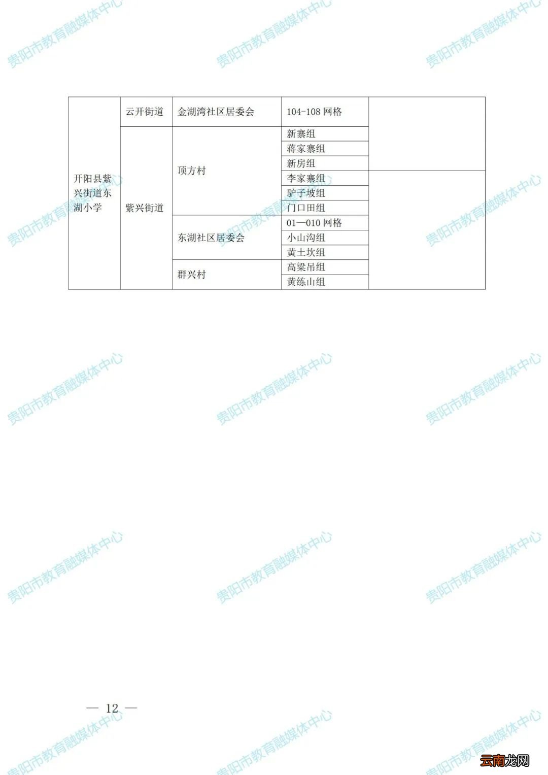 开阳县小学入学片区划分方案2022