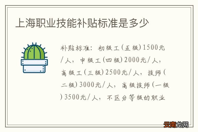 上海职业技能补贴标准是多少